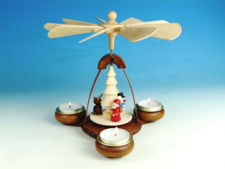 Paul Ullrich Teelichtpyramide mit Weihnachtsmann und Elch 