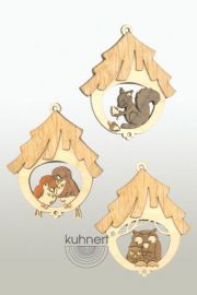 Drechslerei Kuhnert Baumschmuck Vogelhaus mit Eichhörnchen 