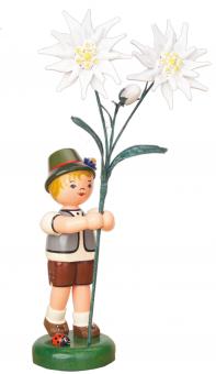Hubrig Blumenkind Junge mit Edelweiß 24cm 