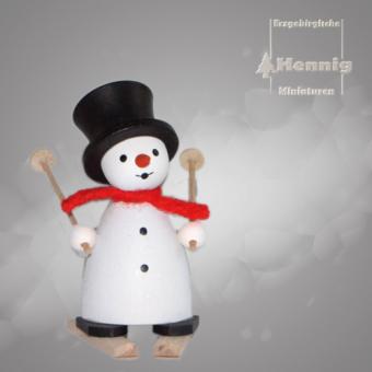 Hennig Miniaturen Schneemann mit Ski 