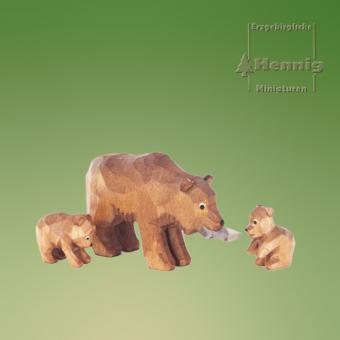Hennig Miniaturen Braunbärenfamilie 