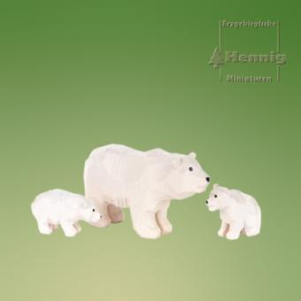 Hennig Miniaturen Eisbärenfamilie 