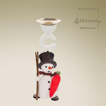 Hennig Miniaturen Kerzenhalter Schneemann mit Möhre 
