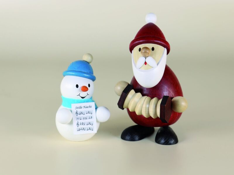 Paul Ullrich Weihnachtsmann mit Ziehharmonika und Schneemann Neu 2022 – Bild 1