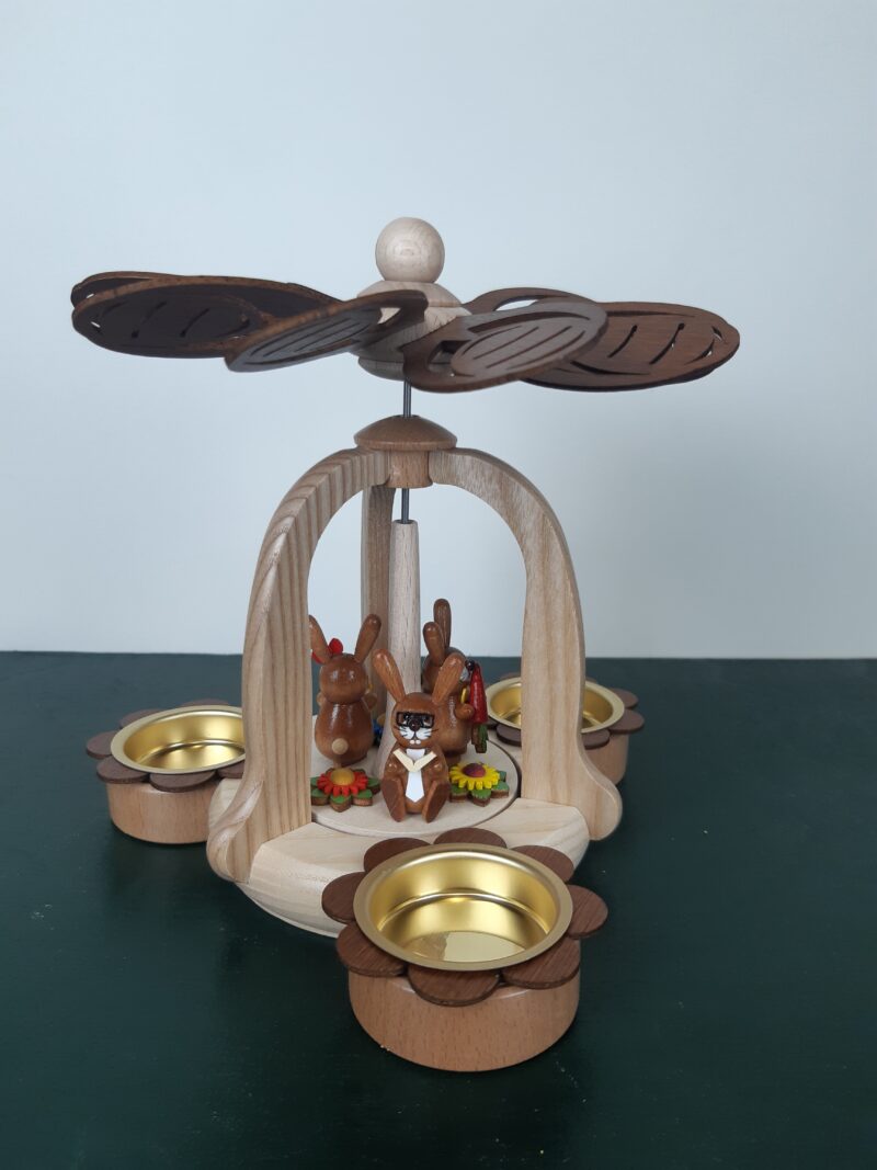 Hodrewa Legler Osterpyramide natur mit Hasen 18cm – Bild 1