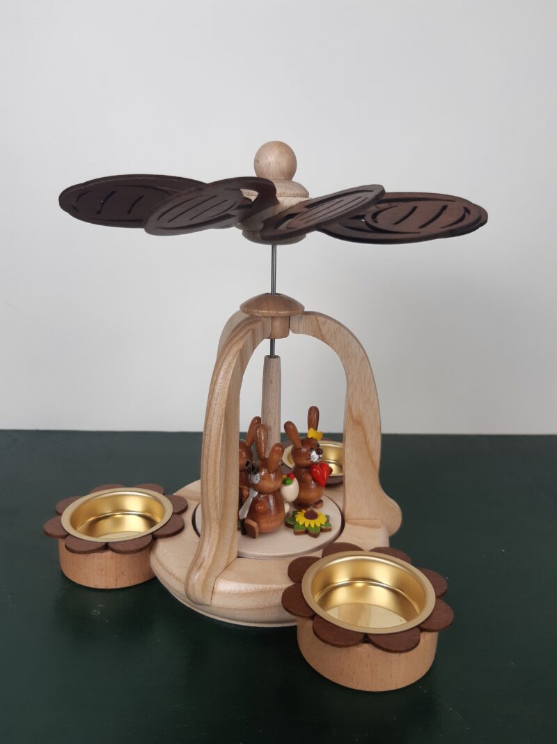 Hodrewa Legler Osterpyramide natur mit Hasen 18cm – Bild 1