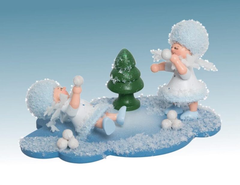 Drechslerei Kuhnert Schneeflöckchen auf Wolke Schneeballschlacht Rarität – Bild 1