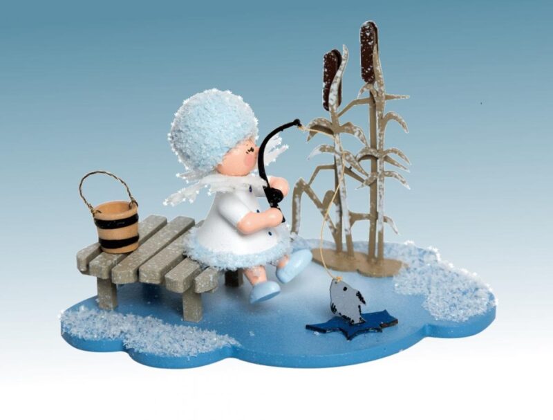 Drechslerei Kuhnert Schneeflöckchen auf Wolke Eisangler – Bild 1