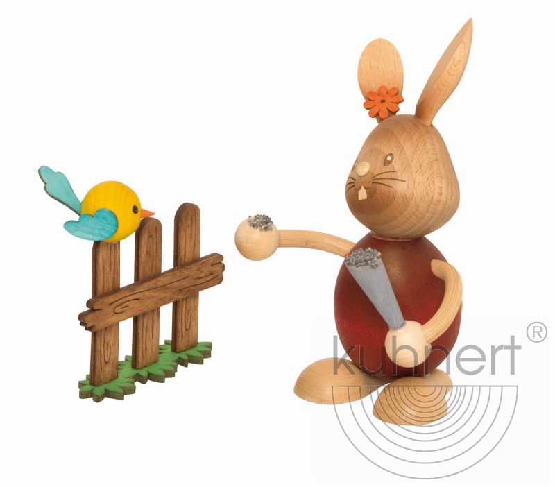 17047_Product.jpg Drechslerei Kuhnert Stupsi Hase mit Vogel – Bild 1