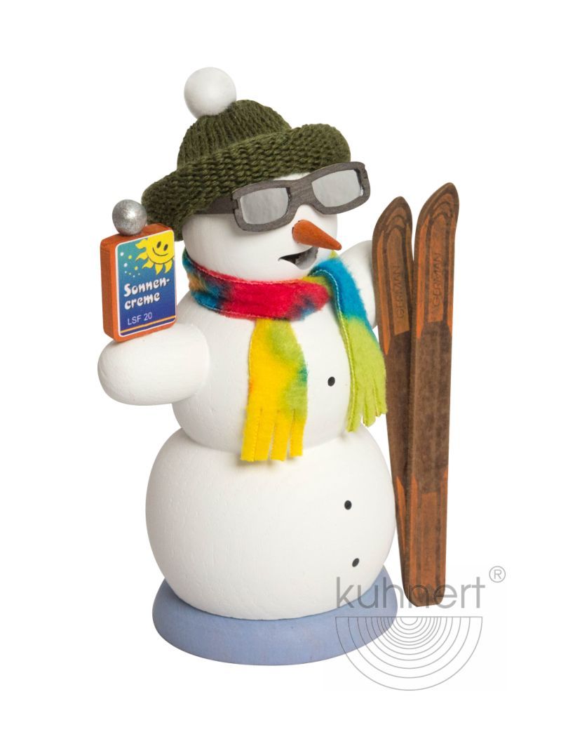 35021_schneemann-apres-ski.jpg Drechslerei Kuhnert Räuchermann Schneemann Apres Ski – Bild 1