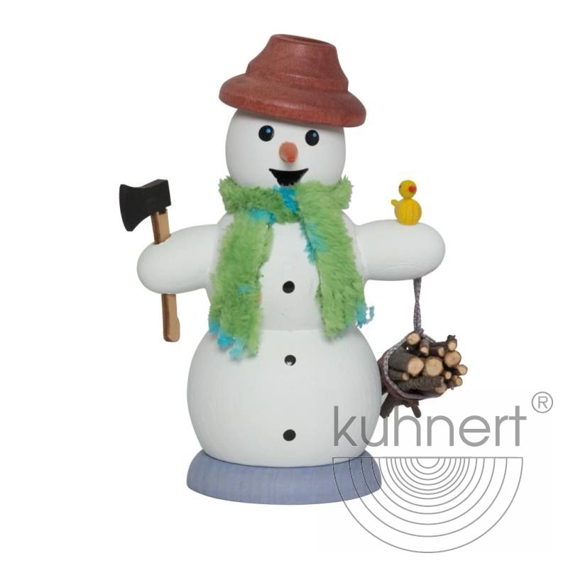35023_schneemann-holzsammmler.jpg Drechslerei Kuhnert Räuchermann Schneemann Holzsammler – Bild 1