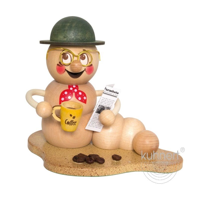 37030_kaffeepause-rudi.jpg Drechslerei Kuhnert Räucherwurm Kaffeepausen Rudi Neu 2020 – Bild 1