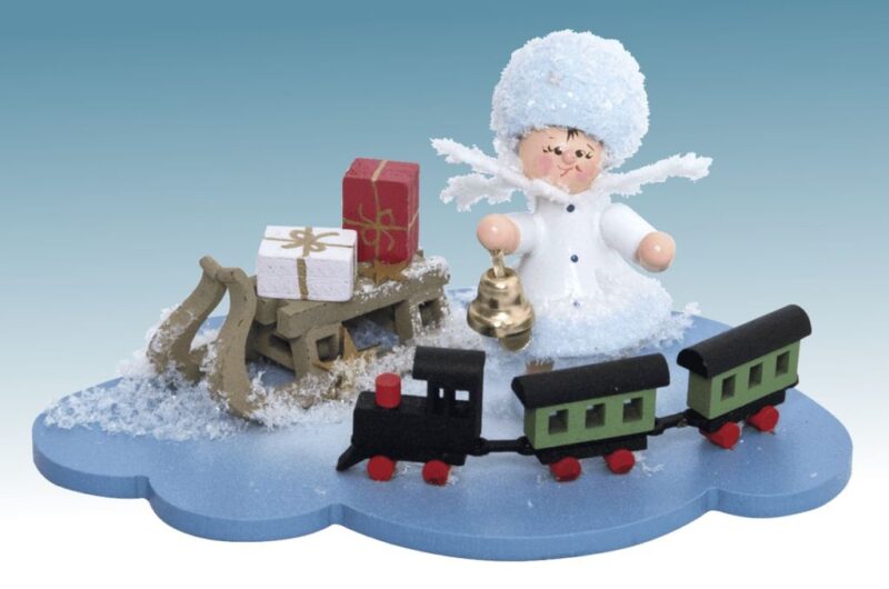 Drechslerei Kuhnert Schneeflöckchen mit Eisenbahn auf Wolke – Bild 1