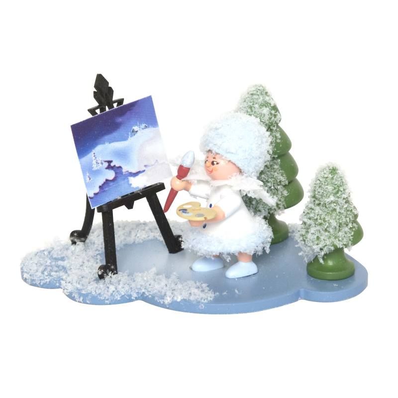 43349.jpg Drechslerei Kuhnert Schneeflöckchen mit Staffelei auf Wolke – Bild 1