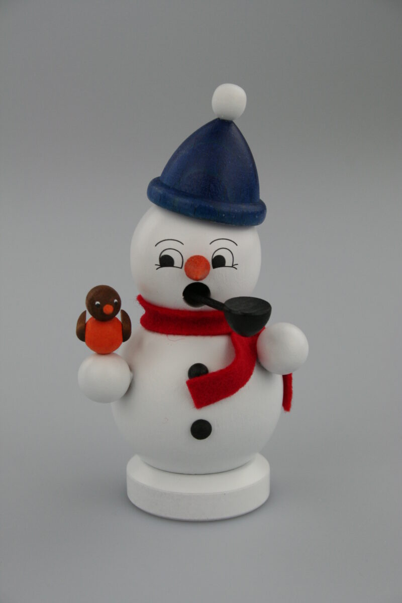 Paul Ullrich Räuchermann Schneemann mit Vogel – Bild 1