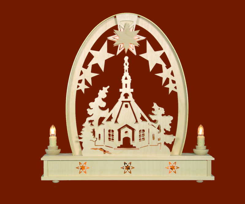 Holger Seidel Schwibbogen Seiffener Kirche elektrisch – Bild 1