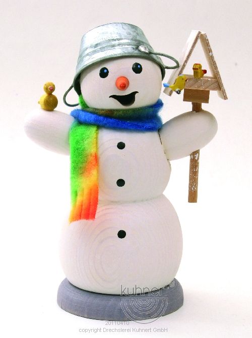 9715_Product.jpg Drechslerei Kuhnert Räuchermann Schneemann Vogelhaus und Vogel – Bild 1