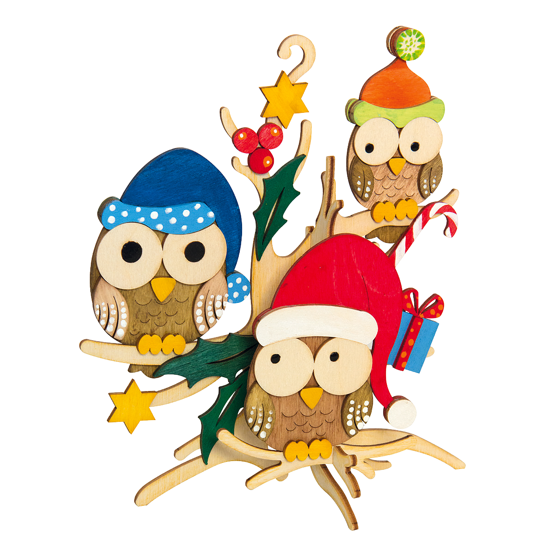 D010-01-00012051 Drechslerei Kuhnert Bastelset Eulenbaum stehend / hängend Neu 2026 – Bild 1