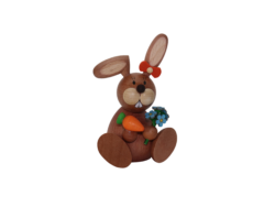 Paul Ullrich Osterhase mit Möhre und Vergissmeinnicht