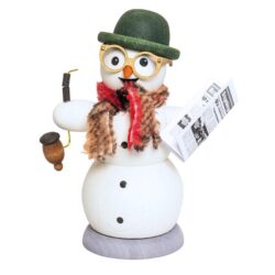 Drechslerei Kuhnert Räuchermann Schneemann mit Zeitung