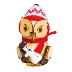 Drechslerei Kuhnert Mini Eule mit Schneemann