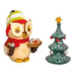 Drechslerei Kuhnert Mini Eule mit Weihnachtsbaum