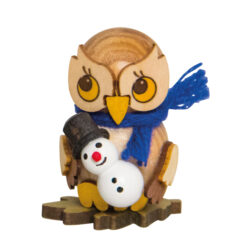 Drechslerei Kuhnert Eulenkind mit Schneemann
