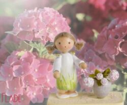 Flade Mädchen mit Hortensie